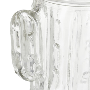 Relaxdays Set of 8 Cactus Drinking Glasses with Straws