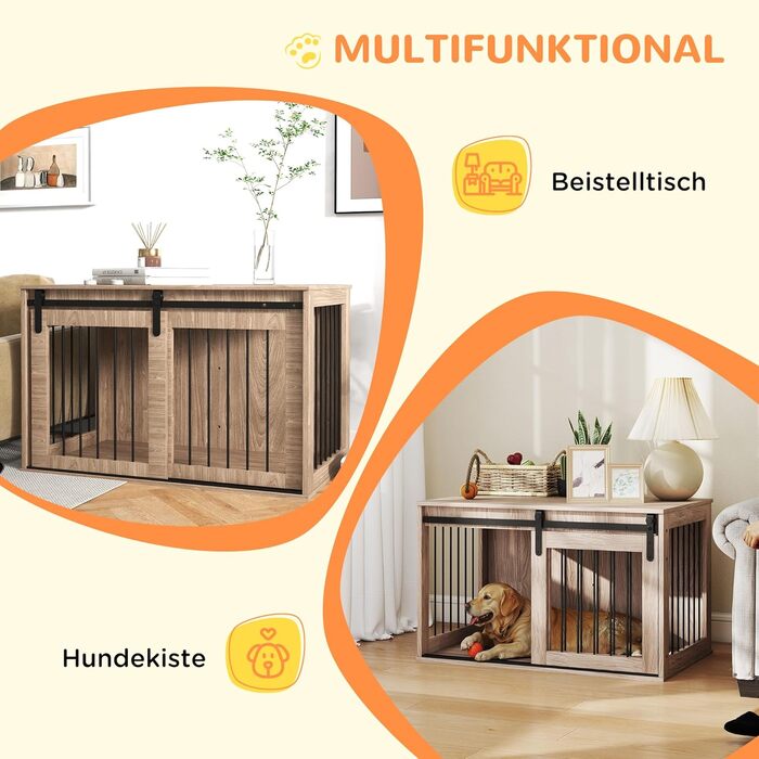 Клітка для собак PawHut 98 см: міцна металева будка для великих собак з ковзними дверима та замком