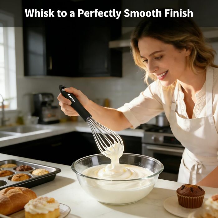 Набір міксерів для кухні Anaeat (3 шт.) з нержавіючої сталі - міксер-венчик для приготування, випікання, змішування та перемішування (3 розміри)