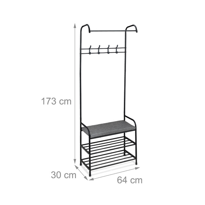 Relaxdays Wardrobe with Shoe Rack & Bench