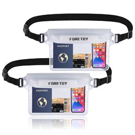 Водонепроникна поясна сумка з регульованим поясом, водонепроникний чохол для телефону IP68. Підходить для фотозйомки, водного спорту, пляжу, плавання, катання на човні та іншого. (Прозорий*2)