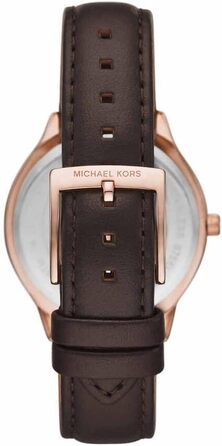 Жіночий годинник Michael Kors Slim Runway 38 мм, кварцовий механізм, шкіряний ремінець (Коричневий та Золотий)