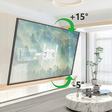 Кріплення для телевізора XTRARM TiTon Flex 80 см, поворотне, нахильне, біле, 60 кг, VESA max. 400x400 мм