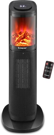 Електричний обігрівач з керамічним нагрівачем BEPER P203TER011, 2000W, з LED-дисплеєм, програмованим таймером, дистанційним керуванням, чорний