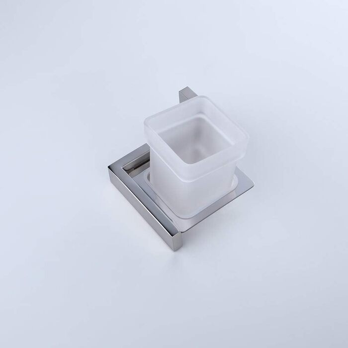 Stainless Steel Toothbrush Holder Bath Drinking Glass Tumbler with Holder Wall Mount, Polished Surface, K7007P