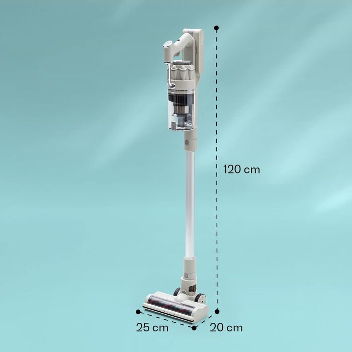 Бездротовий акумуляторний пилосос Klarstein без мішка з 4-ступеневим фільтром E12 EPA для шерсті тварин, килима та твердих підлог, ручний без мішка з насадкою для підлоги 180°