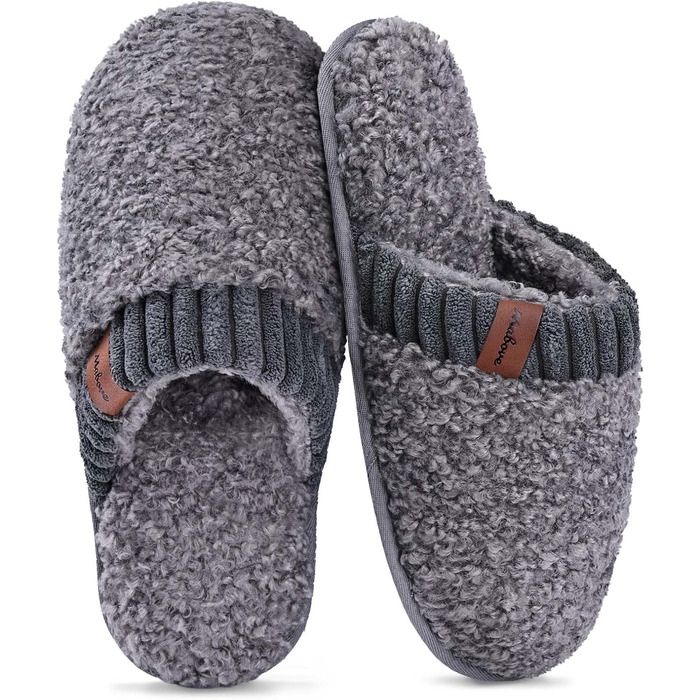 Тапочки халатні жіночі Mabove Hausschuhe з меморі-піною, теплі зимові для дому, сірі, 40/41 EU