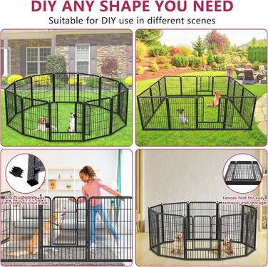 Металевий вольєр для собак на 32 панелі, 81,3 см, для вулиці, портативний, для середніх та маленьких собак