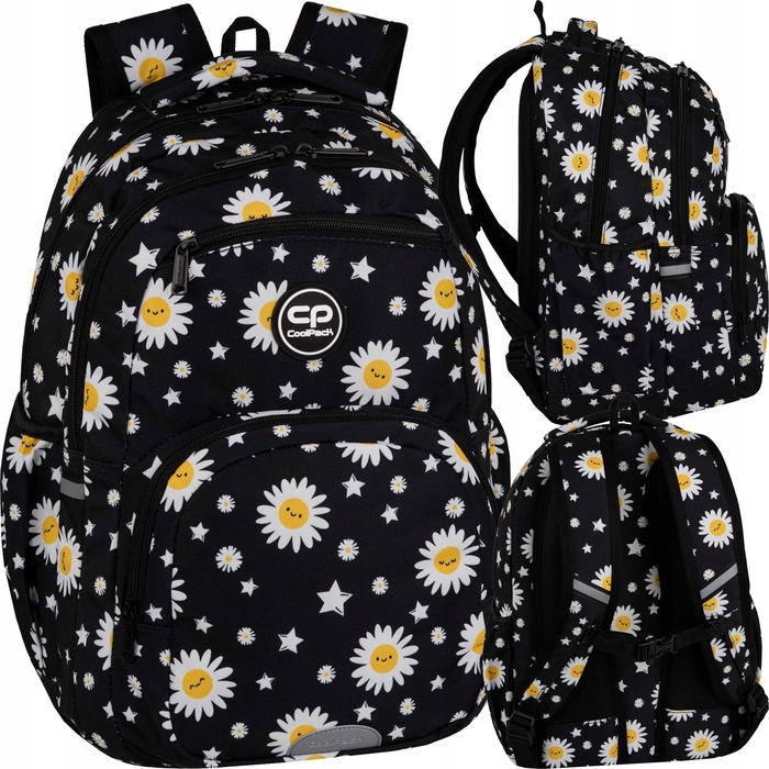 Молодіжний шкільний рюкзак CoolPack Pick Daisy Black, чорний у ромашках