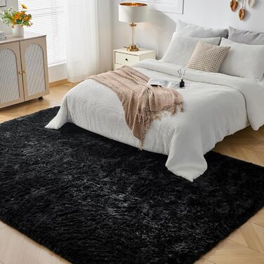 Чохол для ліжка CHOSHOME, м'який килим для спальні, вітальні, дитячої кімнати, штормовий, антиковзаюча підкладка, 90x150 см, 200x290 см (Чорний)