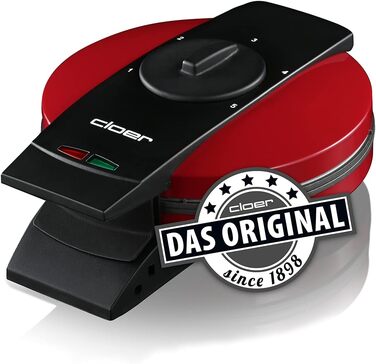 Вафельниця Cloer 1633V: Вафлі у формі серця, антипригарне покриття, 930W, червона