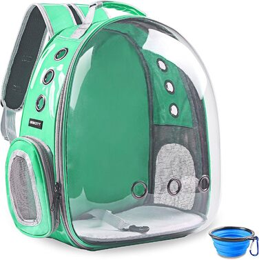 Рюкзак-переноска для котів та собак, рюкзак для тварин, рюкзак-капсула для подорожей, шкіряний (Leather-GR)
