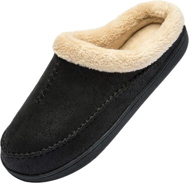 Тапочки чоловічі Miqieer з меморі-піною, теплі зимові плюшеві халапони (45/46 EU, 570 Чорний)