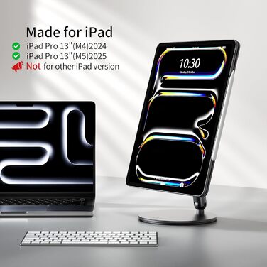 Магнітна підставка LULULOOK для iPad Pro 13'' M4/M5 (2024-2025), iPad Air 13'' M4, iPad Pro 12.9'' — обертова на 360°, складна, алюмінієва