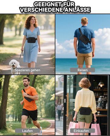 Гірчатка поясна 2L Mokze для чоловіків та жінок - стильна поясна сумка з регульованим ремінком, водонепроникна, для бігу, їзди на велосипеді, подорожей, темно-синій (чорний)