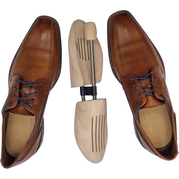 DELFA 3-Pair Shoe Stretcher Shoe Former Shoe Expander Birchwood with Metal Spiral Spring