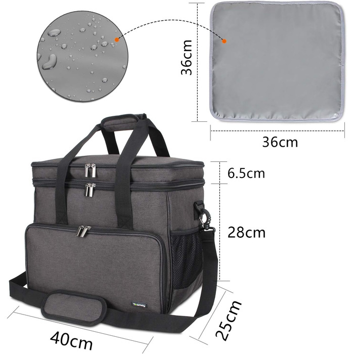 Сумка для собак Teamoy: переносна сумка для корму, ласощів, іграшок та інших речей. Ідеальна для подорожей, кемпінгу та прогулянок (Велика, чорна)