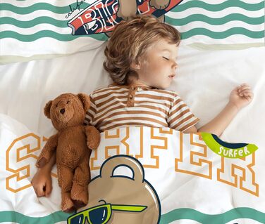 Комплект постільної білизни для дитячого ліжечка DJDEA 100x135 см - Динозаври, м'яка мікрофібра, 2 шт. (з наволочкою 40x60 см)