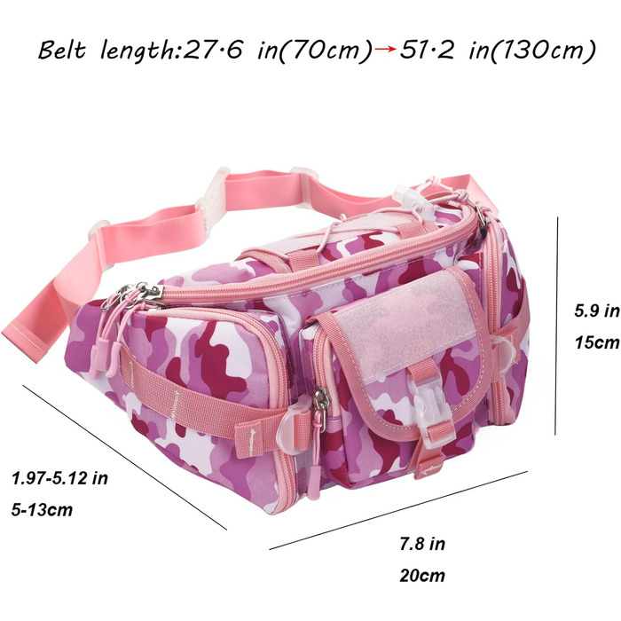 Тактична чоловіча поясна сумка Molle, водонепроникна, унісекс, рожевий камуфляж