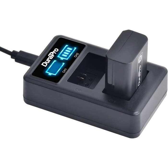 Комплект акумуляторів DuraPro 2X NP-FW50 та USB LED-зарядний пристрій для Sony Alpha a7 II, a6000, a6300, a6400, a6500, NEX-серії