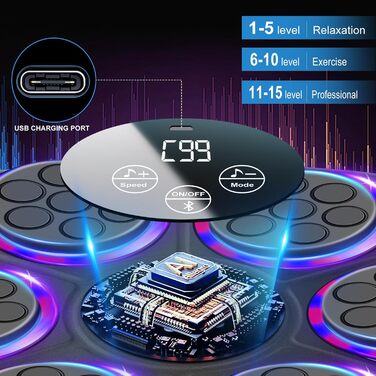 Музична боксерська машина JUOIFIP для дітей та дорослих, Bluetooth бокс-автомат з рукавичками, електронна боксерська машина для домашнього фітнес-тренування