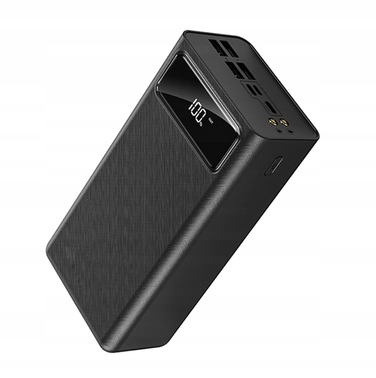 Потужний павербанк 50 000 мАг з LED-дисплеєм, USB-C, Lightning та 4 USB-портами: швидка зарядка 3 пристроїв одночасно