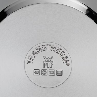 Велика каструля WMF Quality One 24 см з кришкою, отвір для пари, для індукції, 6,8 л, нержавіюча сталь Cromargan, полірована, без покриття