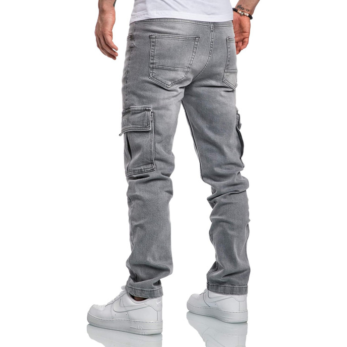 Чоловічі джинси карго Amaci&Sons Regular Slim Destroyed 7985 світло-сірі (36W/34L)