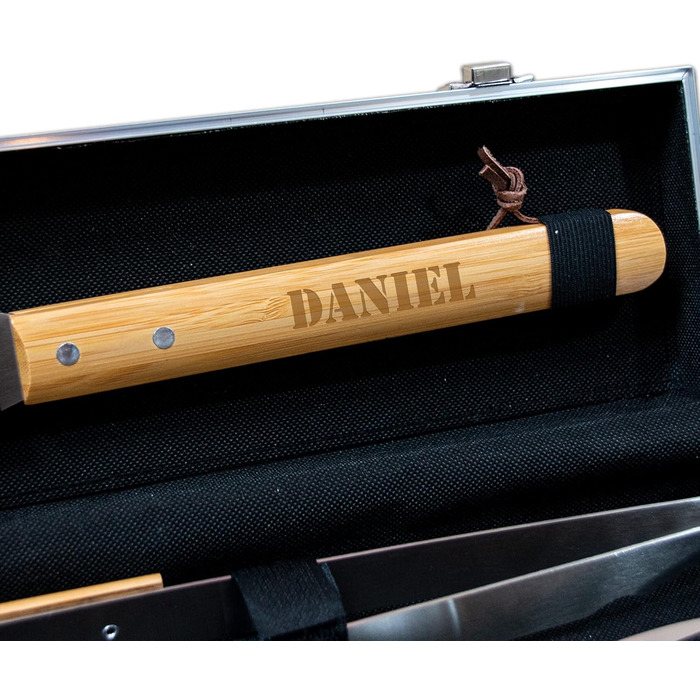 Набір для грилю BBQ з іменним гравіюванням - 3 частини - з кейсом для зберігання