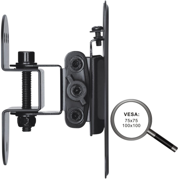 Кріплення для телевізора PureMounts® Swivel VESA 100, настінний кріплення, білий/чорний, вантажопідйомність 25 кг