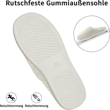 Зручні антиковзні домашні тапочки з Memory Foam з бавовни для жінок (40/41 EU, білі)