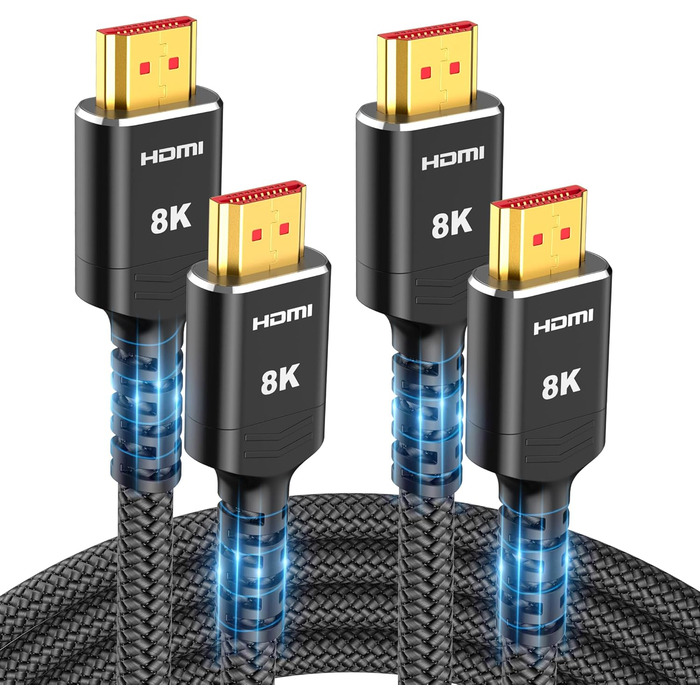 HDMI кабель Highwings 2PACK 3м (8K, 4K, 2.1, 48Gbps, eARC, HDCP 2.2/2.3, DTS:X, HDR)