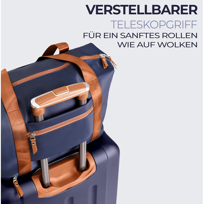 Набір валіз FERGÉ Milano 5-ти частинний: 3 розміри + сумка + органайзер для косметики - комплект для подорожей, 4 колеса, бежевий (2 шт.)