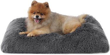 М'яке ліжко для собак BEDSURE великих порід - 104x69x8 см, миється, з антиковзним дном, (L 61 x B 45 x H 7 см, темно-сірий)
