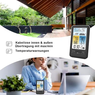 Pool Thermometer Funk: Digital pool and pond thermometer with LCD radio receiver, IPX8 (Water thermometer radio, pond thermometer radio, underwater)… (WScolor1ST)