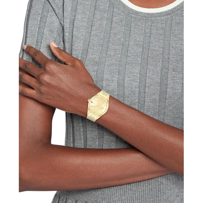 Годинник Tommy Hilfiger для жінок з мульти-циферблатом, кварцовий, з шкіряним або сталевим браслетом, Yellow Gold, сталь