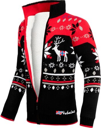 Чоловіча в'язана жилетка Nebuus SVERRE, тепла та практична жилетка (S, чорно-червоний)