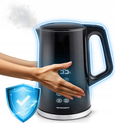 Електричний чайник Berdsen з регулюванням температури, 2200 Вт, сенсорна панель, 1,7 л