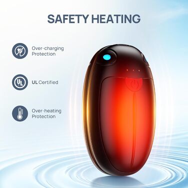 Електричні грілки для рук, набір 2 шт. - USB, 20 годин тепла, 3 температурні режими, для спорту та Raynaud's/Артрит, чорний