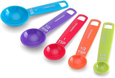 Farberware 9-Piece Color-Coded Plastic Measuring Cups and Spoons Set