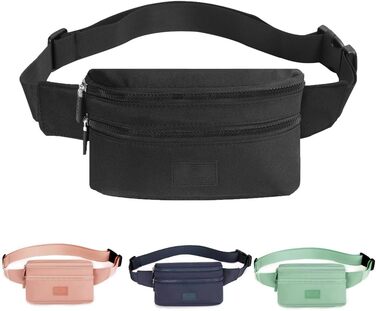 Поясна сумка на пояс для жінок та чоловіків, спортивна, водовідштовхувальна, чорна