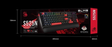 Механічна ігрова клавіатура A4TECH Bloody S525N Fire Black BLMS Red