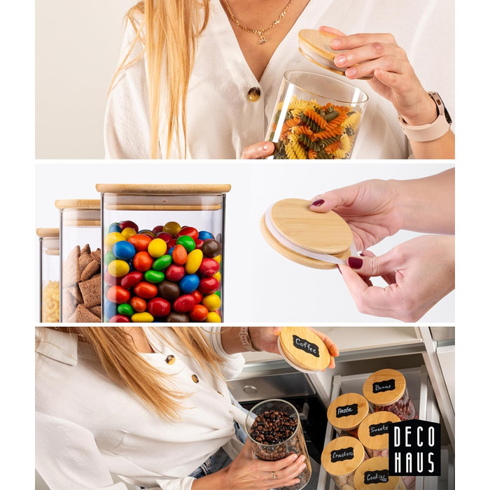 Набір контейнерів для зберігання Deco haus® 2 шт. (1,3 л) - герметичні банки для кави, цукру, крупи та інших продуктів