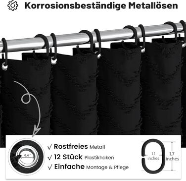 Штора для душу BTTN 180x180 см, Бохо, бежева з китицями, водонепроникна, з гачками (1 шт)