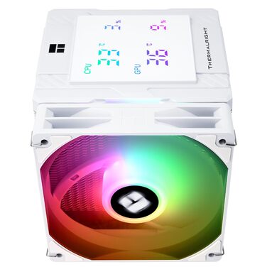 Кулер для процесора Thermalright Peerless Assassin 120 Digital ARGB White — двовежевий повітряний охолоджувач з цифровим дисплеєм, для AM4/AM5, Intel LGA1851/1700/1200