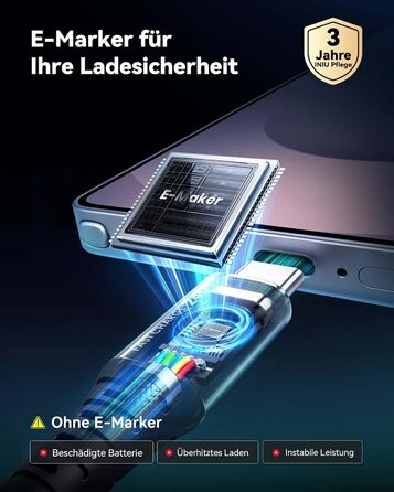 Кабель USB-C 240W, 2 шт. (2м) з LED-підсвіткою, нейлон, для iPhone, Samsung, Pixel, iPad, MacBook