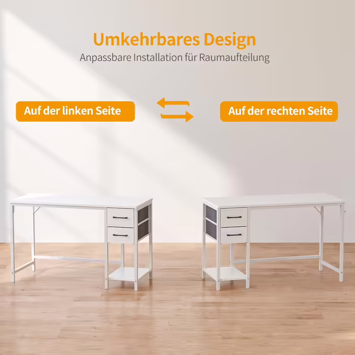 Cubiker Computer Desk for Home Office with Drawers, 100 cm Small Desk for Studying and Writing, modern simple PC table, Brown 100 x 48 cm Brown