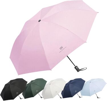 Зонт автоматичний штормостійкий з UV захистом, 8 ребер, легкий та міцний (білий, рожевий)