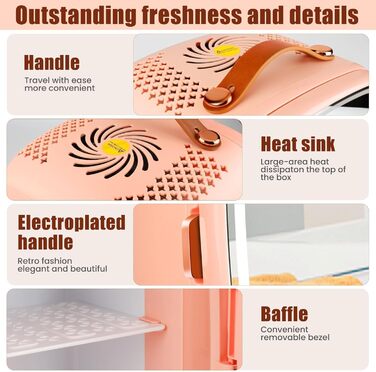 Mini Cosmetic Cooler with LED Mirror - 6 Liter Portable Makeup Fridge with 3 Light Modes (Bright/Dim/Star Light) & Quiet Operation
