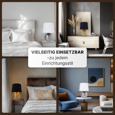 ARTE LAMP Poppy LED настільна лампа з кабелем – Хром/Біла лампа для робочого столу з білим тканинним абажуром для вітальні та спальні (Merga Chrom)